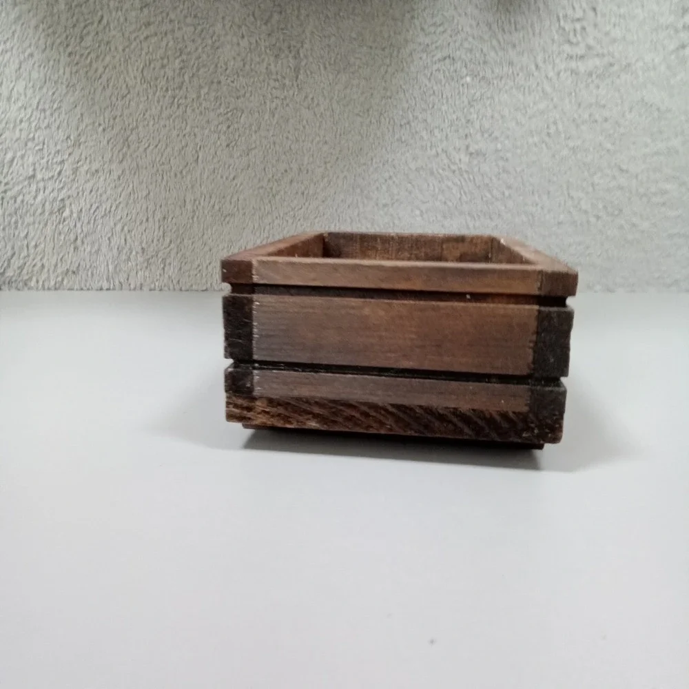 Rustic Wooden Soap Box Crate Footed Soap Dish Brown Farmhouse Bathroom Decor‎